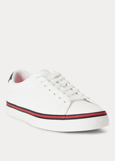 Zapatillas Polo Ralph Lauren Hombre Blancos / Rojos - Longwood Leather - AREYQ2605